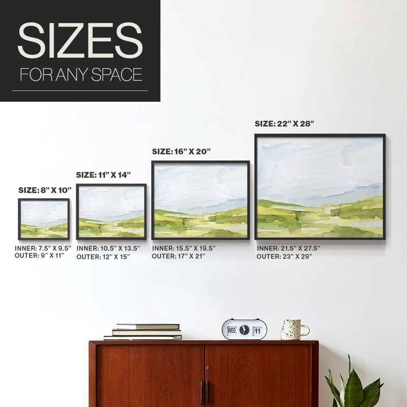 Watery Lowlands IV - Reproduction encadrée - Restickable, H 8 po x l 10 po, Noir, noir, noir, noir