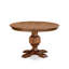 Ensemble de table de salle à manger 5 pièces moderne comprenant une table ronde en bois avec piédestal et 4 chaises Parson rembourrées en tissu brun clair clair, noyer antique-129232501-129232506-129232502