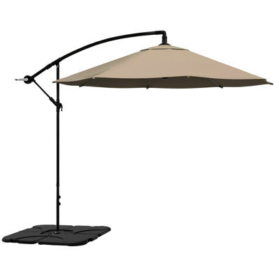 Parasol extérieur en porte-à-faux décalé 10 pi avec abat-jour à manivelle remplissable pour terrasse ou bord de piscine par Pure Garden (Sable)