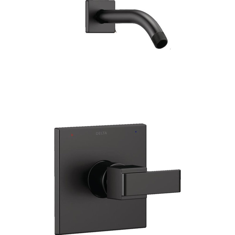 Ensemble de garniture de douche à fonction unique Ara 14 Series, noir mat (valve et pomme de douche non incluses), Noir mat