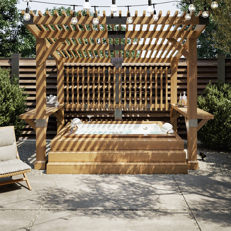 Arefa 3.09m X 2.74m Wood Pergola