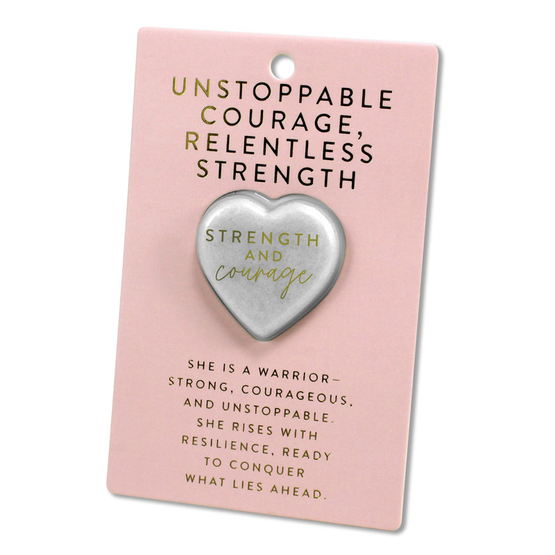 Carte cœur rose pierre force courage