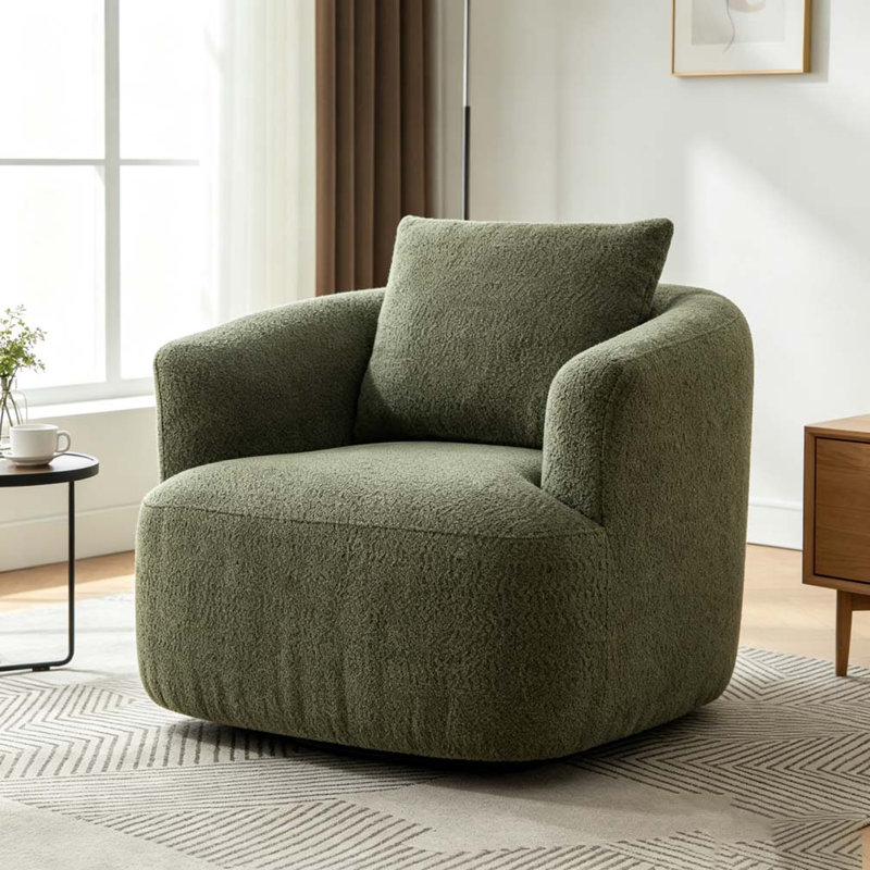 360° Swivel Chair, 38.2" Accent Chair Sofa, Green