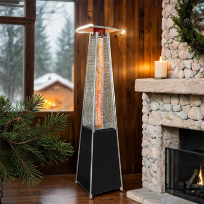 48,000 Btu Propane Patio Heater – Detachable Wheels & Protective Cover, Outdoor Terrace Garden Poolside Heater For Commercial & Residential Use