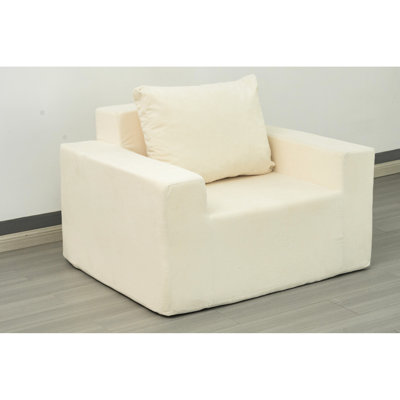 Canapé en mousse pour adultes - rembourrage 25d, aucune installation requise, fauteuil à billes de mobilier de salon avec matériau d'oreiller, teinture, chambre à coucher