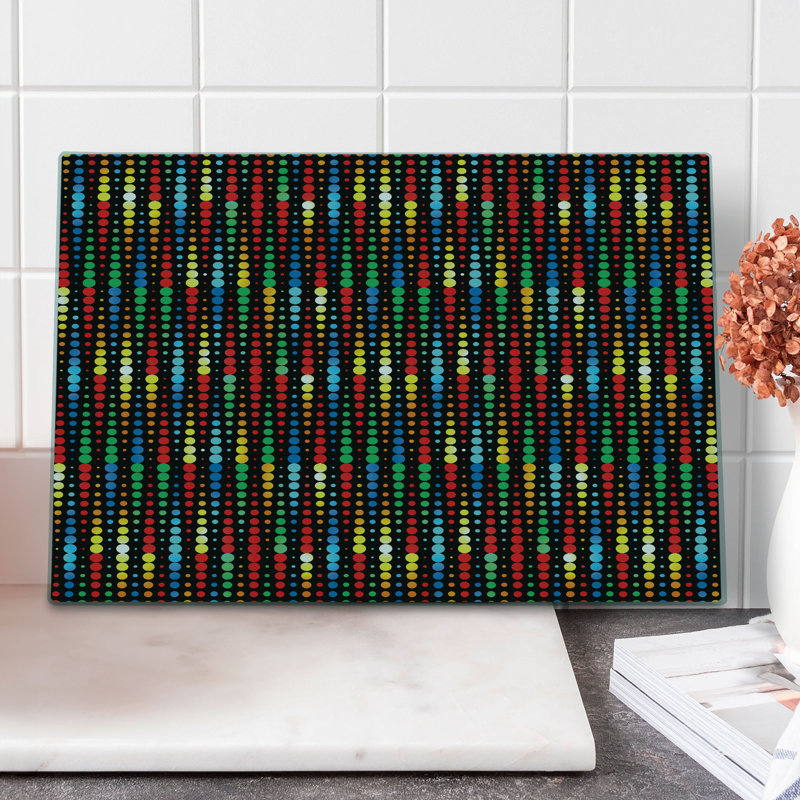 Ambesonne Colorful Cutting Board Large Size Halftone Pattern Motif Multicolor