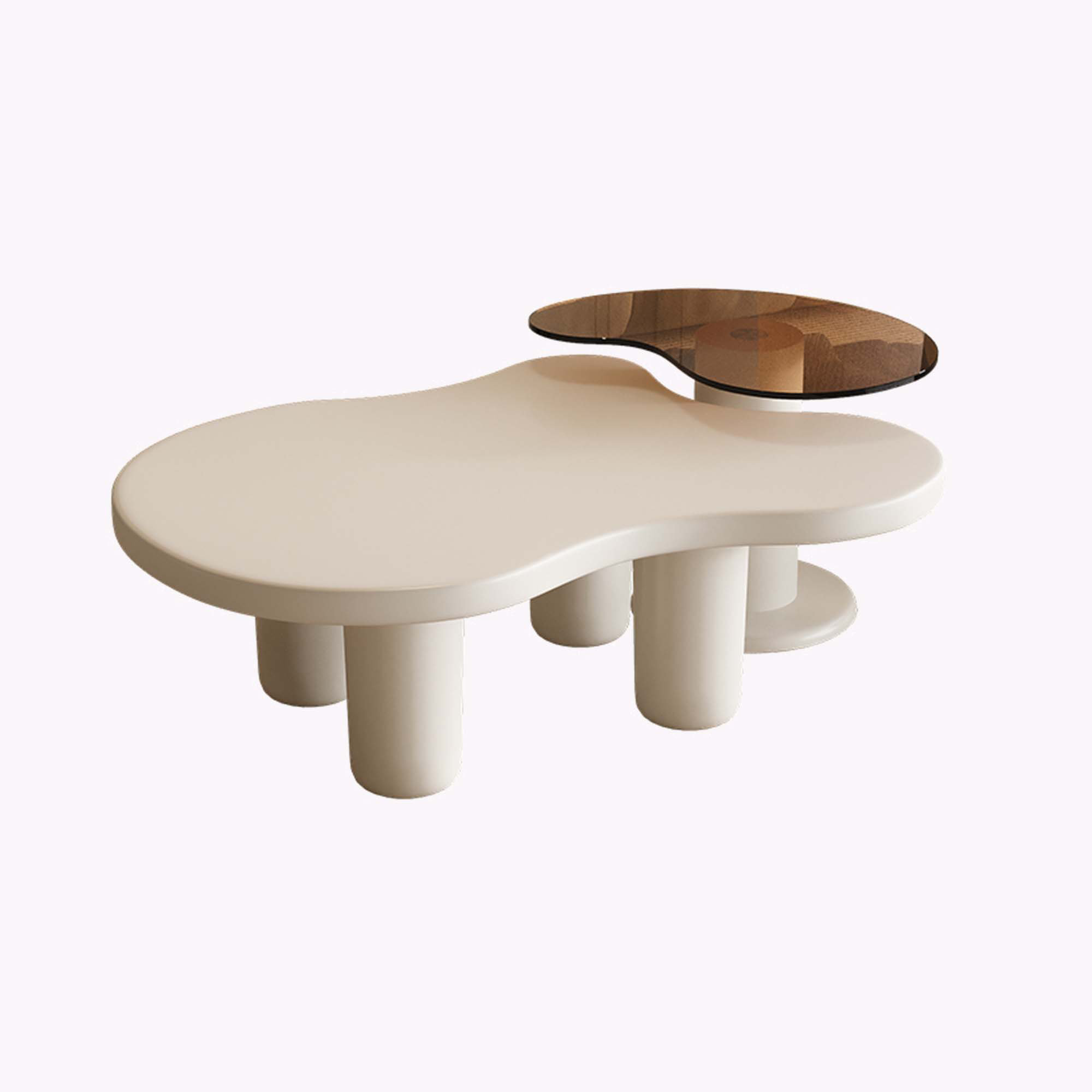 George Oliver Modern Nesting Coffee Tables Set of 2, 2 in 1 Irregular ...