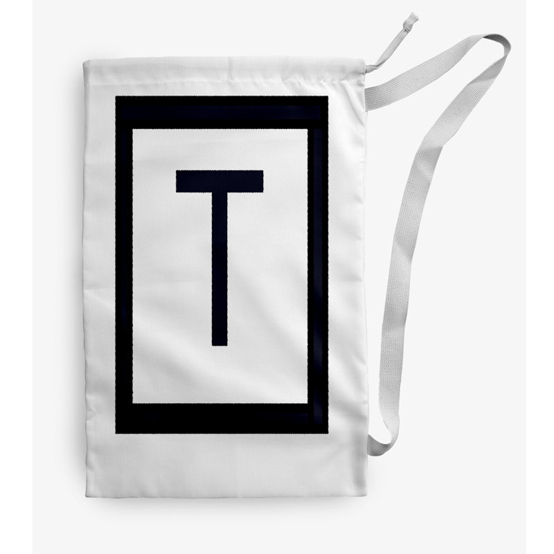 Sac à linge Monogram, Petit (H 29 po x l 18 po), Blanc