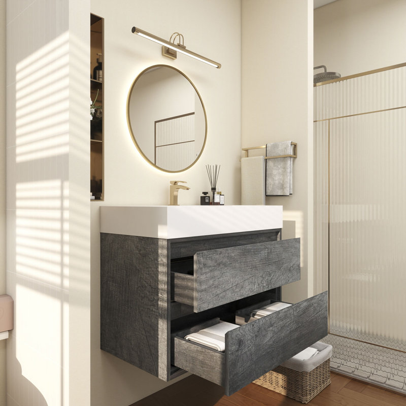 Base de meuble-lavabo 36 po Victoria, Chêne fumé