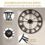 Horloge murale vintage en fer de 60 cm (23,6 pouces) avec chiffres romains et mouvement silencieux-1322887804