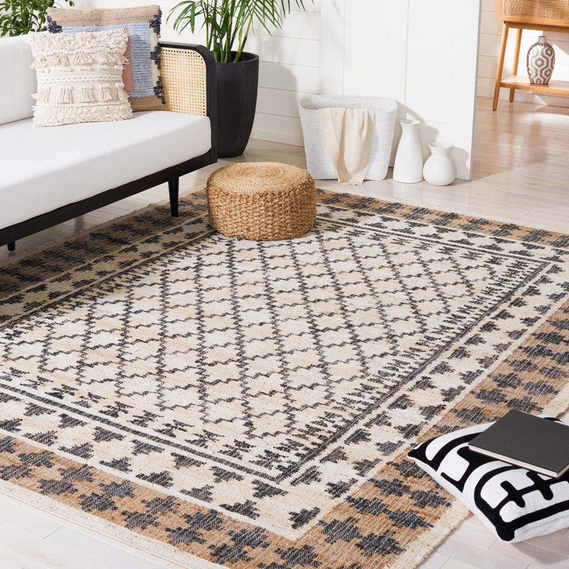 Juraj Flat Weave Jute Southwestern Rug, Rectangle 9' x 12'