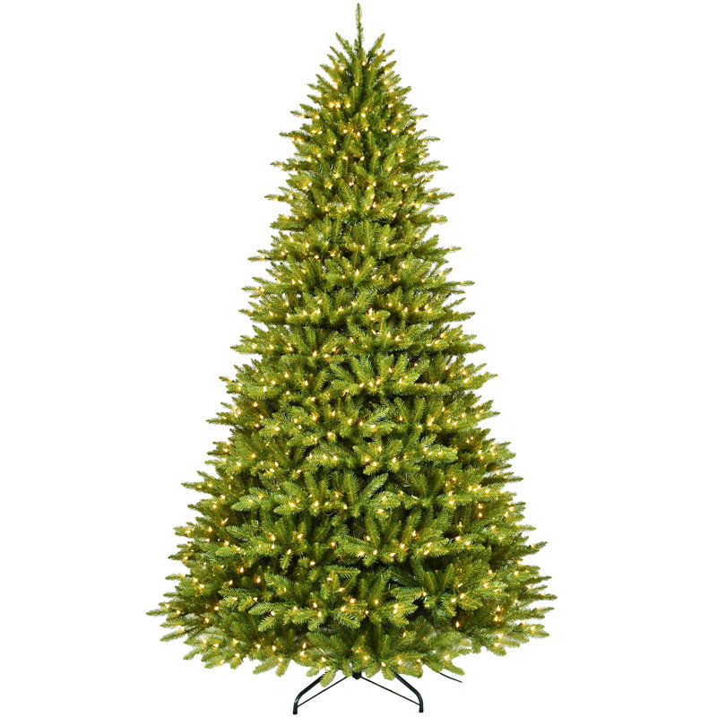 Arbre vert 9 pi en PVC vert, 3605 pointes, 1000 lumières UL transparentes, 9