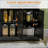 Sideboard Buffet Cabinet, Modern Black with 2 Drawers &amp; Adjustable Shelves | Solid MDF | Anti-Tipping