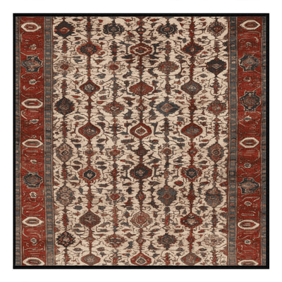 Machine Washable Persian Brown Area Rug