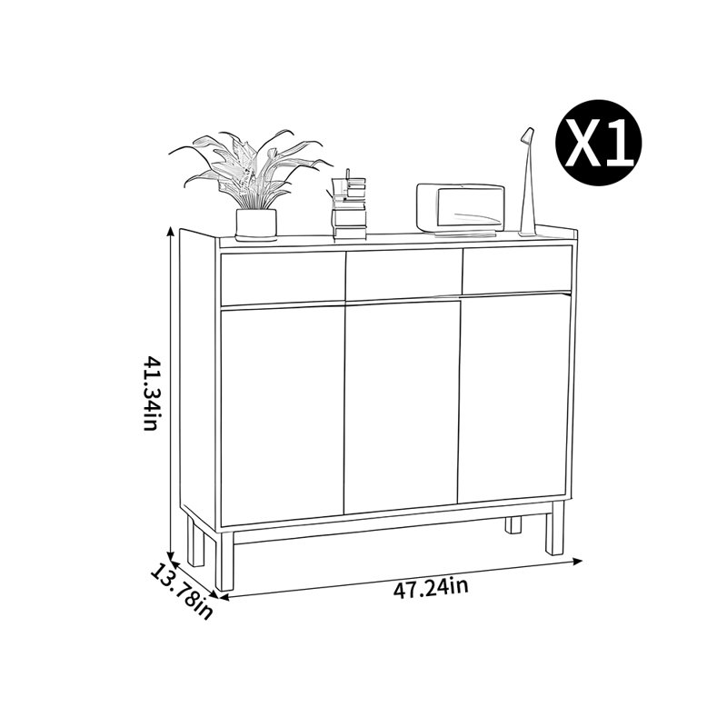 Petite armoire à chaussures minimaliste de style européen