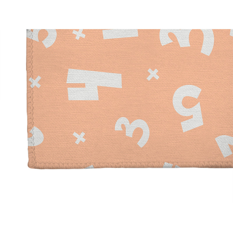 Numbers Indoor Doormat, 36" W x 60" L, Peach