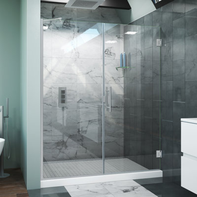 Scottsdale 52" x 72" Hinged Frameless Shower Door with Invisible Shield by Clean-X