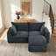Canapé d'angle modulaire en velours côtelé en forme de L avec pouf-439583954-439583955