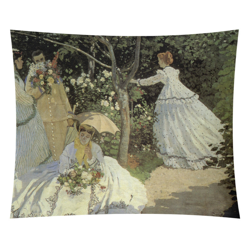 Tapisserie de jardin pour femmes Mane, H 27,5 po x l 37,5 po, Vert / ivoire / jaune
