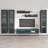 120" Modern Floating Wall Mounted Entertainment Center with 16-Color LED Lighting, High Gloss Finish-234701052