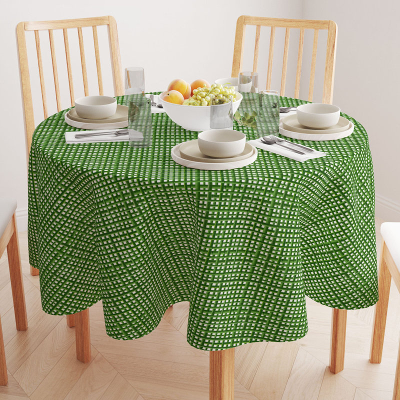 Villafane Geometric Round Tablecloth, 108" x 108"