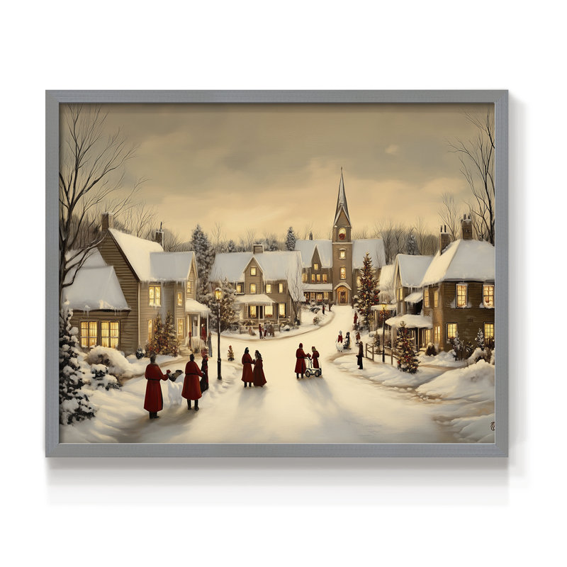 Art de Noël - CMxxix - reproduction encadrée - réversible, H 16 po x l 20 po, Gris
