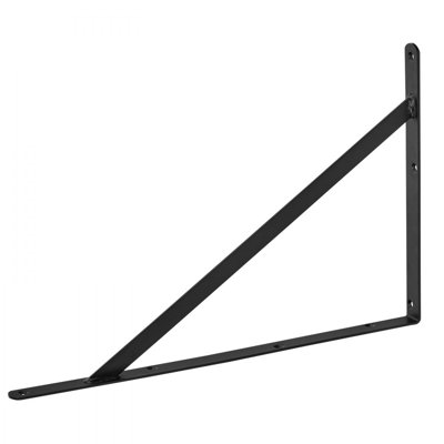 Shelf Bracket, 18 x 12 in, Heavy Duty Floating Shelf Brackets, Brackets for Shelves, 3mm Thick Matte Black Triangle Shelf Bracket,Steel Shelving Brackets with 160 lbs Load Capacity