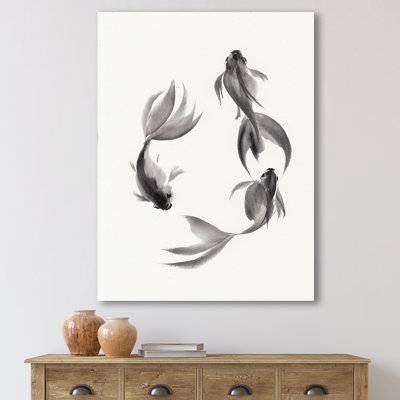 Poisson monochrome rétro III, reproduction sur toile