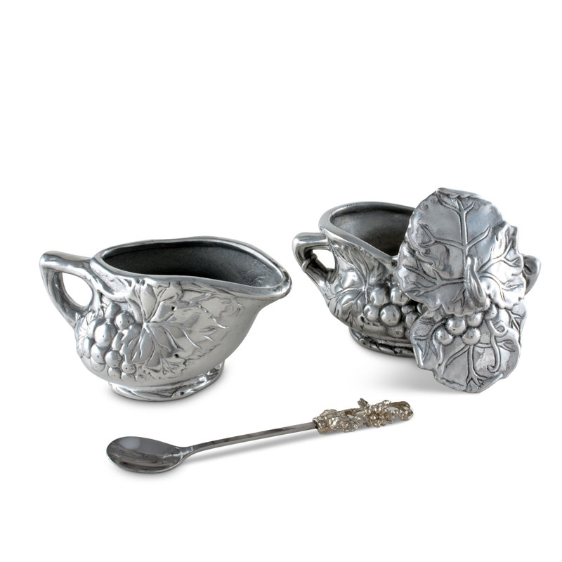 Ensemble de sucre et pot à crème 3 pièces Grape