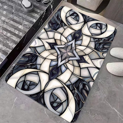 Tapis de bain en terre de diatomées, abstrait, super symétrique, antidérapant, à séchage rapide, écologique, facile à nettoyer et facile à nettoyer pour la salle de bain Tapis de porte 16 x 24 pouces (40 x 60 cm)