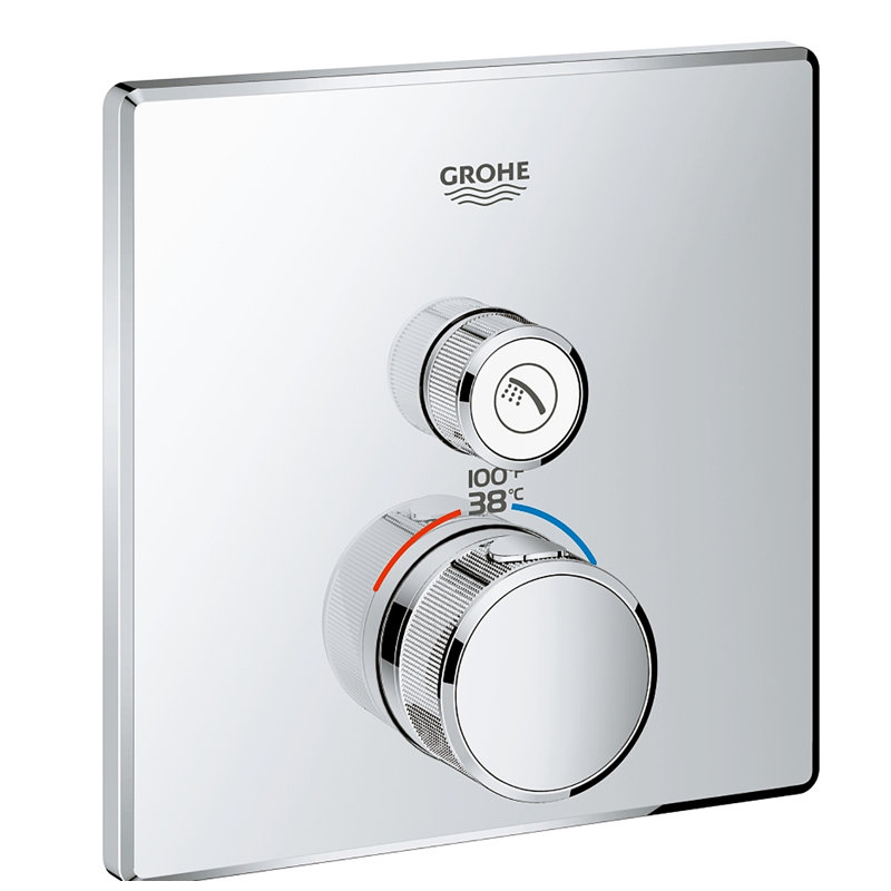 Grohtherm® SmartControl Single Function Thermostatic Trim with Control Module, StarLight Chrome