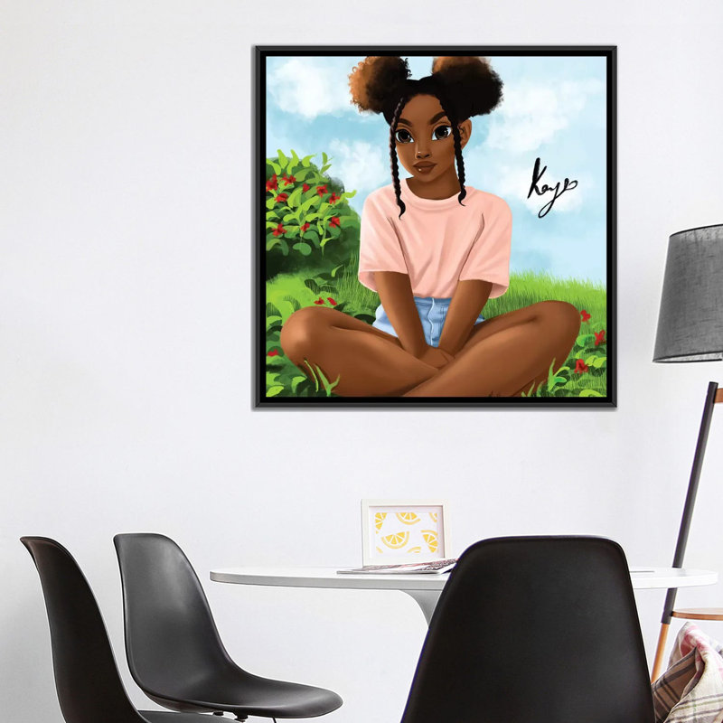 Garden par Princess karibo-impression d’art graphique, Pas de tapis, H 12 po x l 12 po x P 1,5 po, Toile avec cadre noir