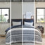 Édredon pour lit double / grand 3 pièces. Capitonnage en coton chenille. Imprimé bleu marine. Remplir. Et 2 taies décoratives. Magnifique literie en chenille lavable à la machine. Chaud assorti-129124964-129124965