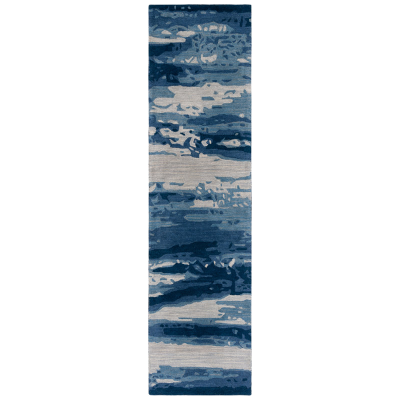 Metro Hand Tufted Wool And Cotton With Latex Abstract Rug, Runner 2'3" x 9'