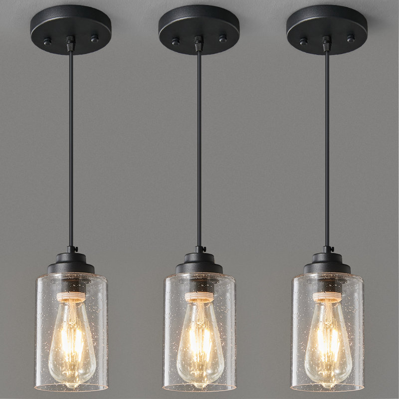 Modern Pendant Light Fixtures Industrial Hanging Light Glass Ceiling Lamp Farmhouse Lighting For Kitchen Island Hallway Bedroom Bar Dining Room