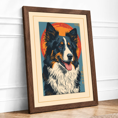 Border Collie Portrait Vintage - Framed Print