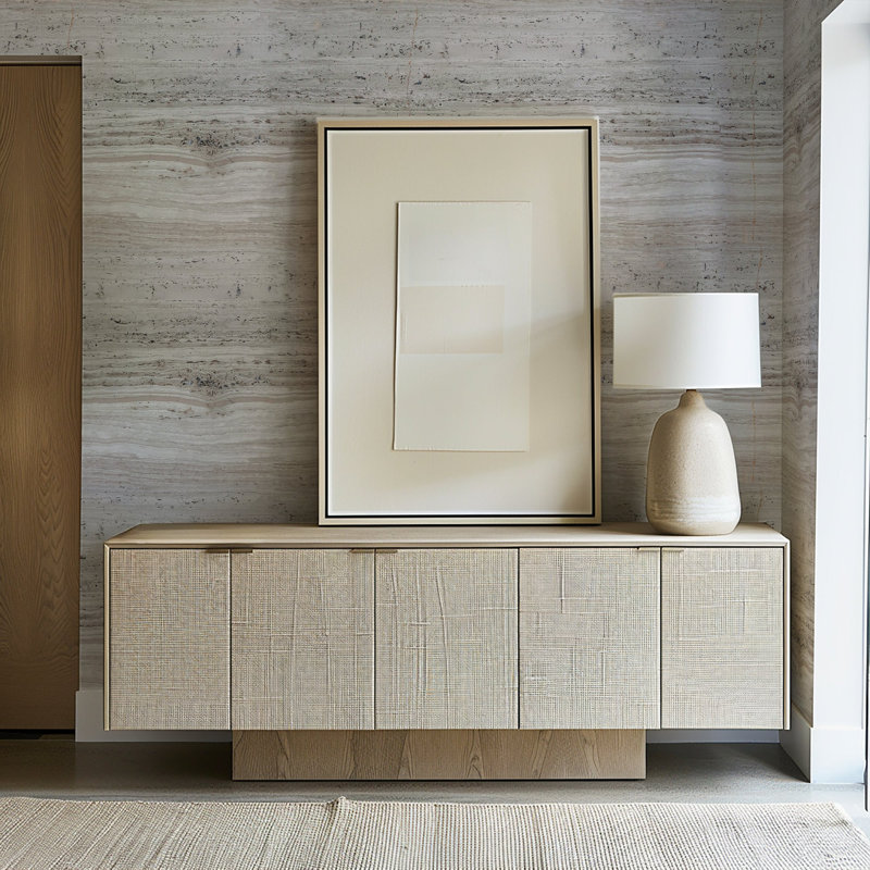 Travertine Wallpaper Beige Grey