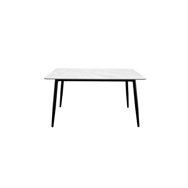 Table de salle à manger en pierre frittée de 55 pouces de couleur blanche