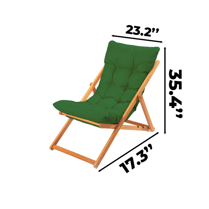 Adjustable Beech Wood Garden Chair, Green