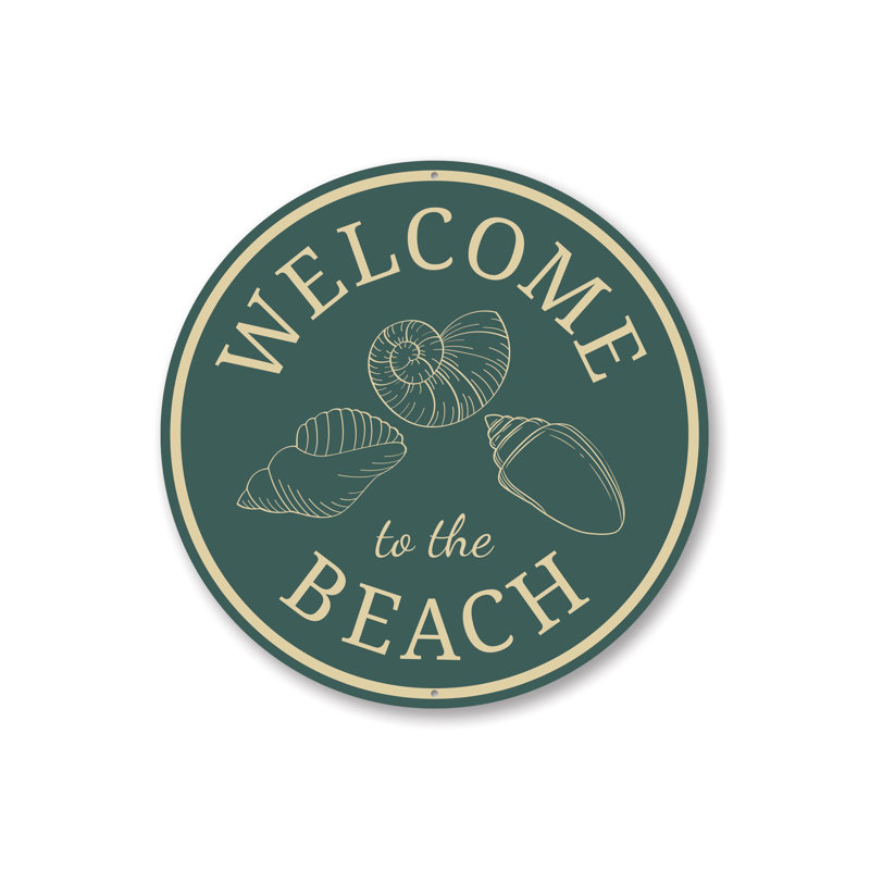 Panneau en aluminium «Beach Shells Welcome», H 12 po x l 12 po x P 0,04 po