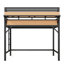 Structure de lit simple de taille mezzanine avec tablettes de rangement et panneau perforé, lit mezzanine en métal avec ports USB et lumières DEL, sécuritaire et robuste-130807501