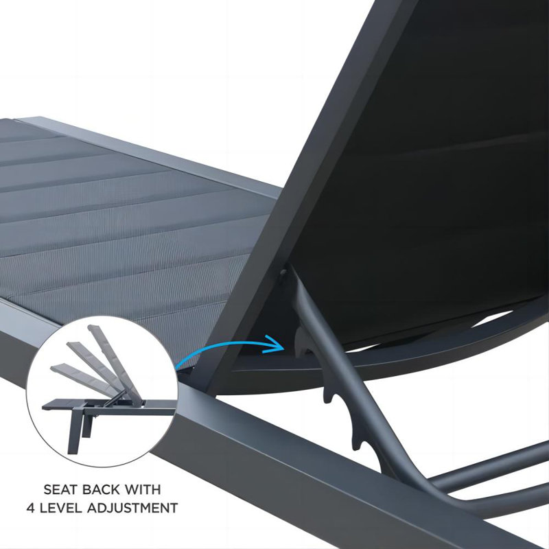 Higold 6977 Emoti Outdoor Chaise Lounge With Space Aluminum Set Of 2