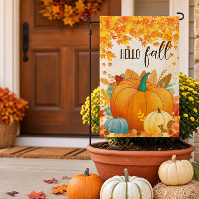 Rideau de porte, drapeau de jardin d'automne 12x18, décoration extérieure double face pour cour, patio et porche