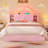 Bed with Storage Velvet Tufted Headboard Platform Bed with Bookcase Charging Station LED Lights, Pink-469578669-467771351