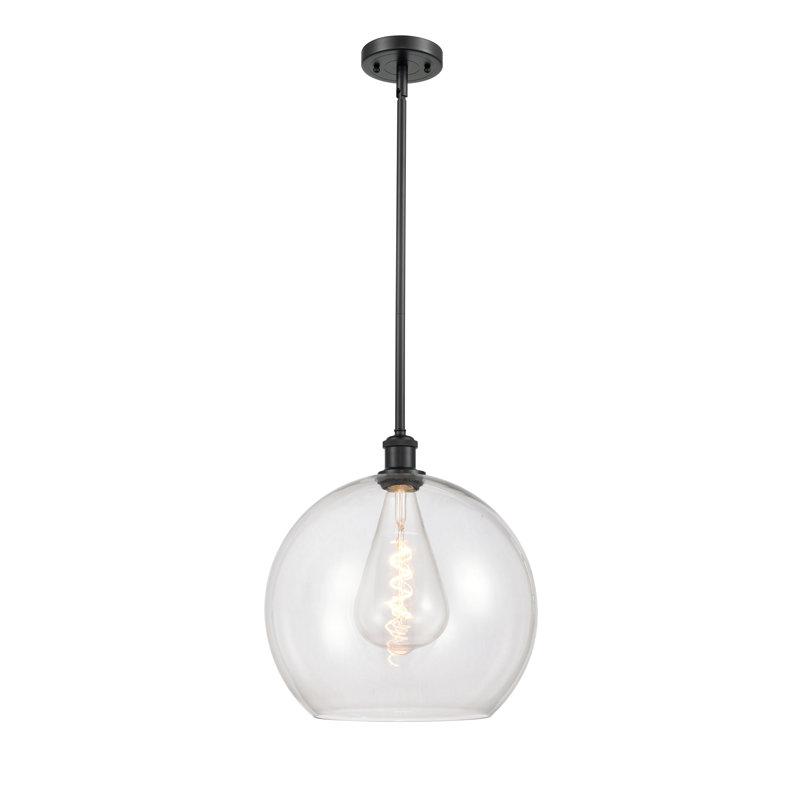 Luminaire suspendu sphère 1 lumière Ralph, Noir mat, H 16,38 po x l 13,75 po x P 13,75 po