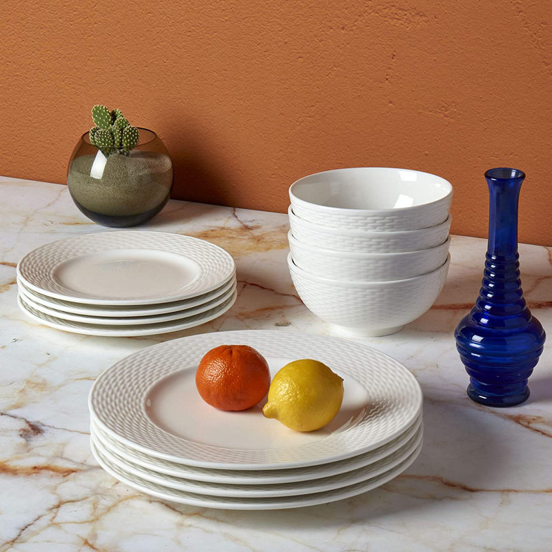 Ivory Dinnerware Tabletops Gallery 12 piece Set Embossed Dubai