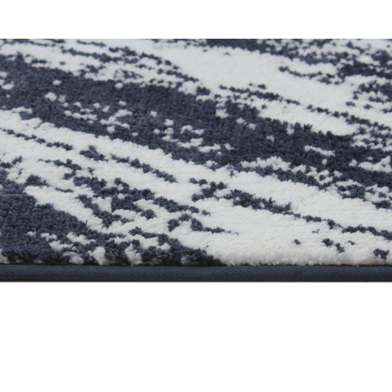 Marble Micro Knitted Bath Runner 22"x60", Navy