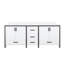 Meuble-lavabo double blanc 84 po X P 22 po D, avec plateau en quartz blanc-117970890-117970892
