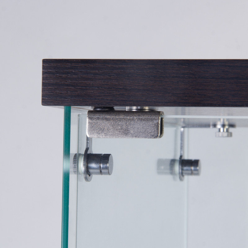Vitrine vitrée à deux portes avec 4 tablettes, noir