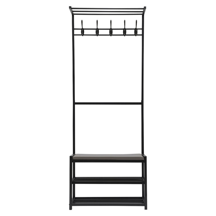 Smedbo BB1075: Beslagsboden Triple Hook Coat Rack - Black/Satin Aluminum